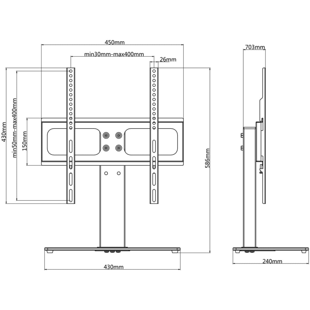 Soporte de TV pantalla 26-42 pulgadas Max VESA 400x400 mm 30kg