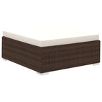 Set muebles de jardín 6 piezas y cojines ratán sintético marrón