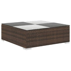 Set muebles de jardín 6 piezas y cojines ratán sintético marrón