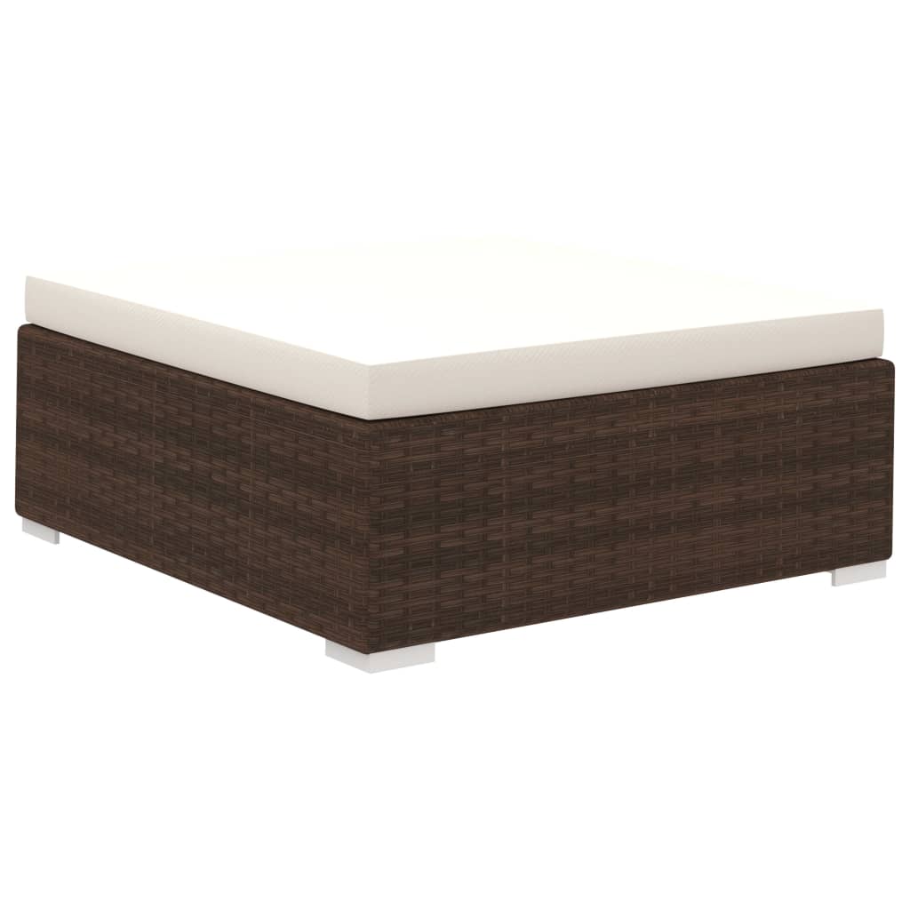 Set muebles de jardín 8 piezas y cojines ratán sintético marrón