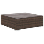 Set muebles de jardín 8 piezas y cojines ratán sintético marrón