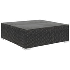 Set muebles de jardín 8 piezas y cojines ratán sintético negro