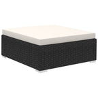 Set muebles de jardín 12 pzas y cojines ratán sintético negro