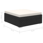 Set muebles de jardín 12 pzas y cojines ratán sintético negro