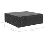 Set de muebles de jardín 8 pzas y cojines ratán sintético negro