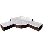 6 piezas Muebles de jardín y cojines ratán sintético marrón