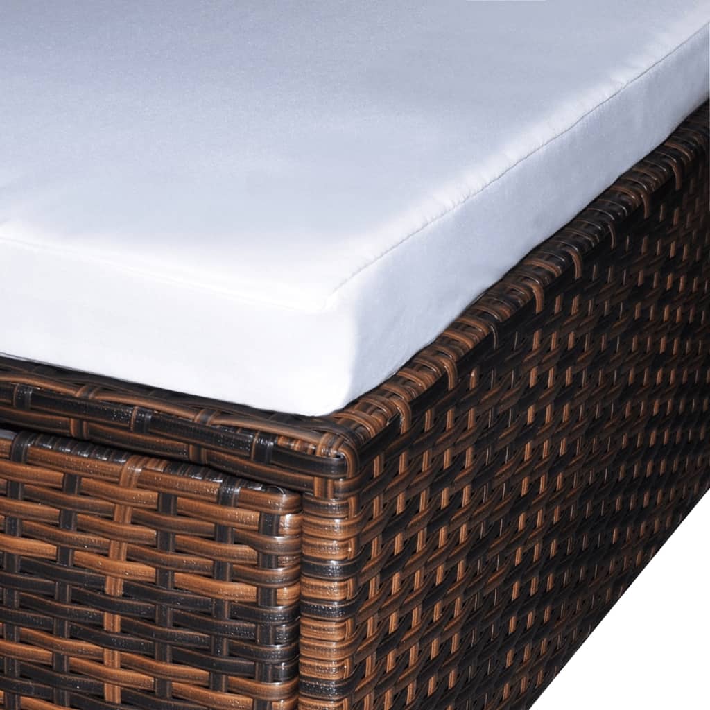 6 piezas Muebles de jardín y cojines ratán sintético marrón