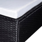 Set muebles de jardín 6 piezas y cojines ratán sintético negro