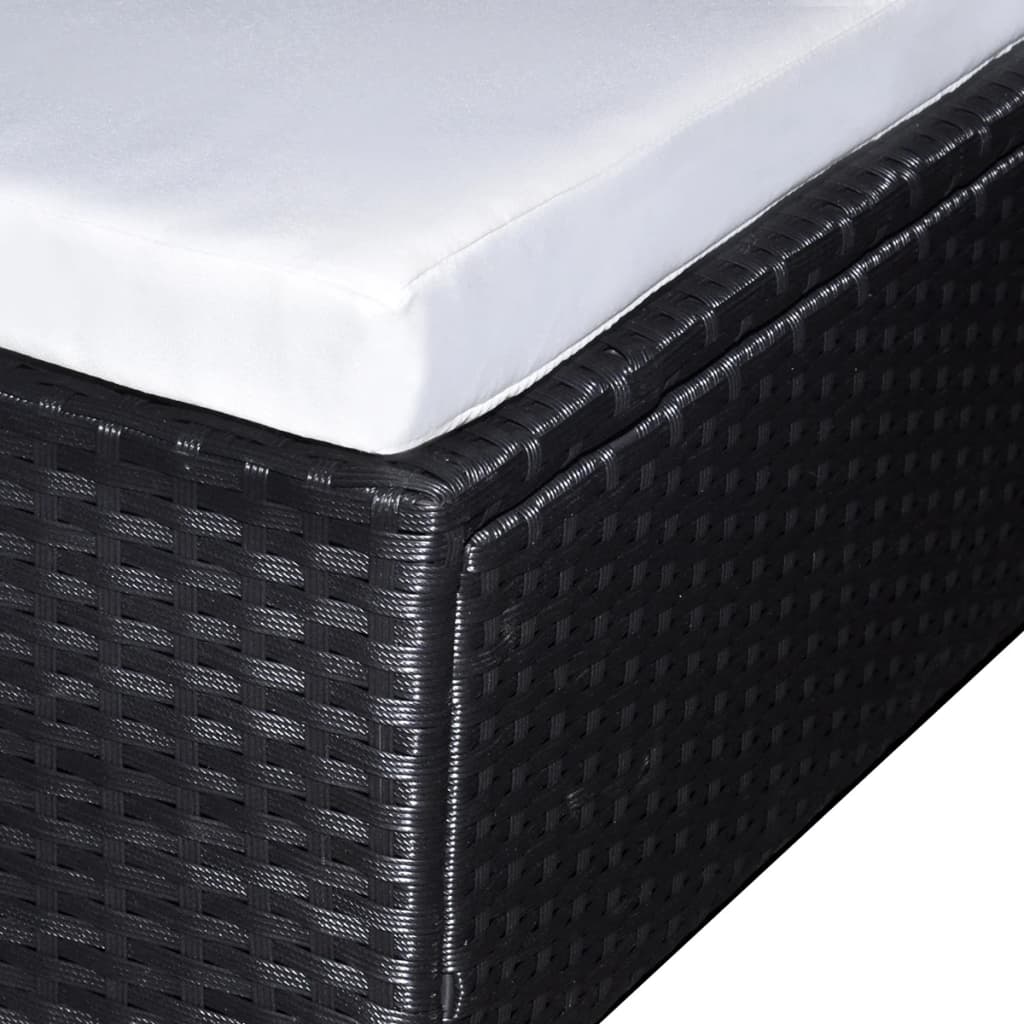 Set muebles de jardín 6 piezas y cojines ratán sintético negro