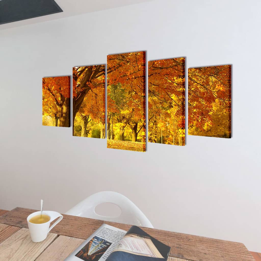 Set decorativo de lienzos para la pared bosque arces 100 x 50 cm