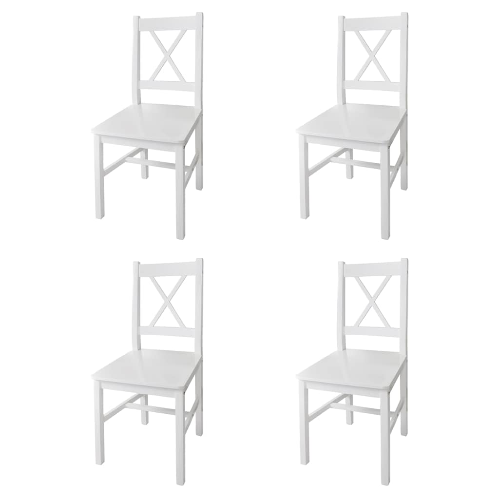 Dining chairs 2 pcs solid rubberwood white