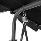 Banco de baloiço de jardim com dossel preto