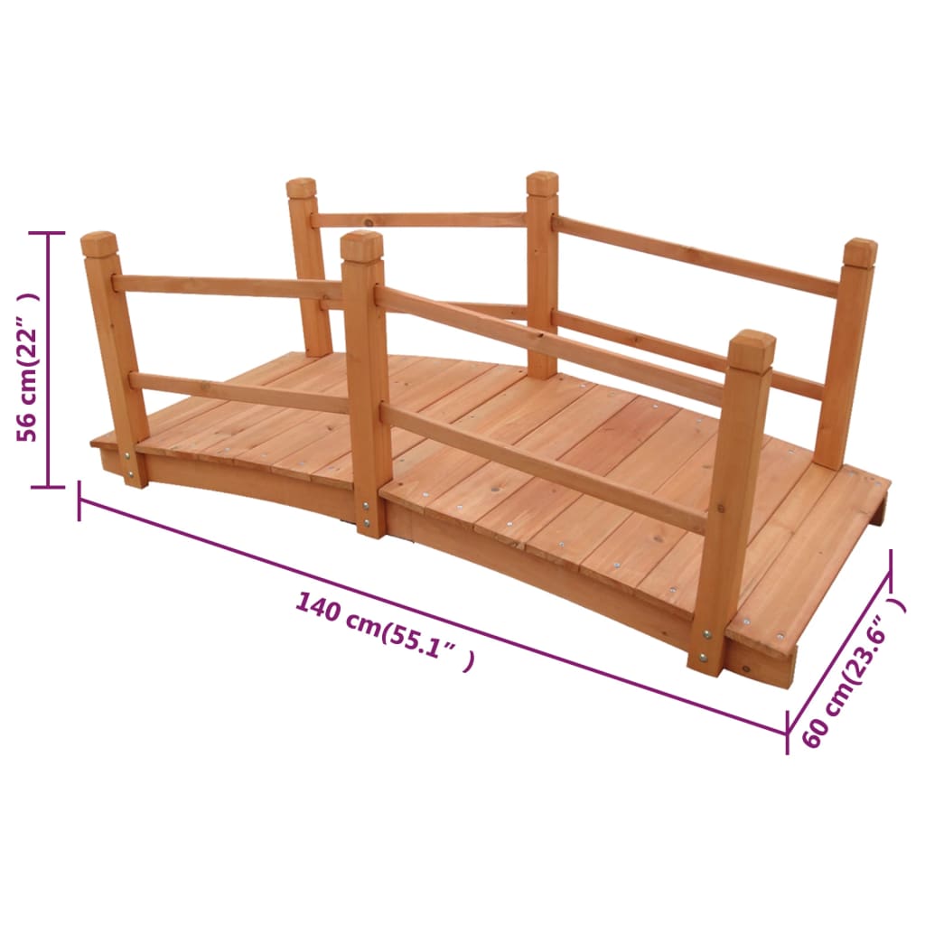 Puente para jardín 140x60x56 cm