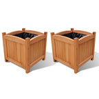 Arriates de jardín 2 uds madera maciza abeto 30x30x30 cm