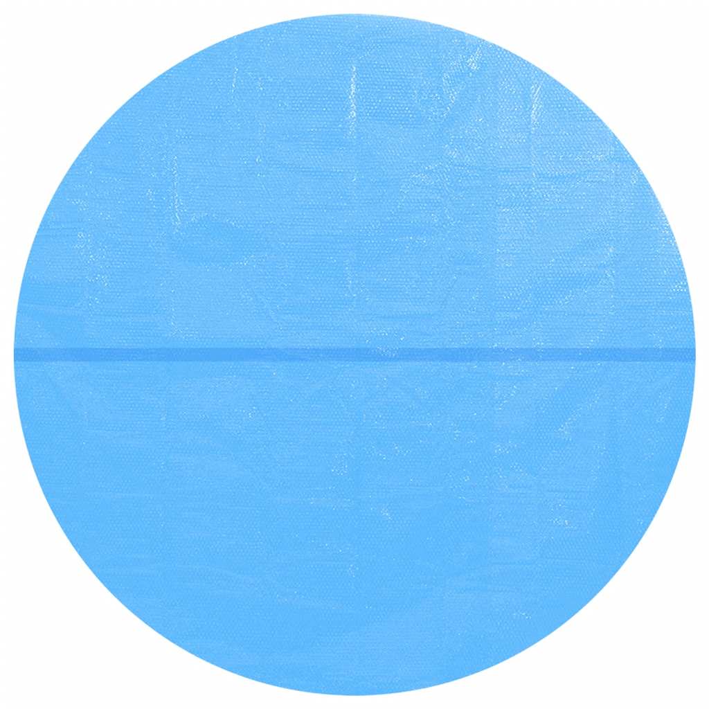 Cubierta redonda de PE de piscina, azul, 488 cm