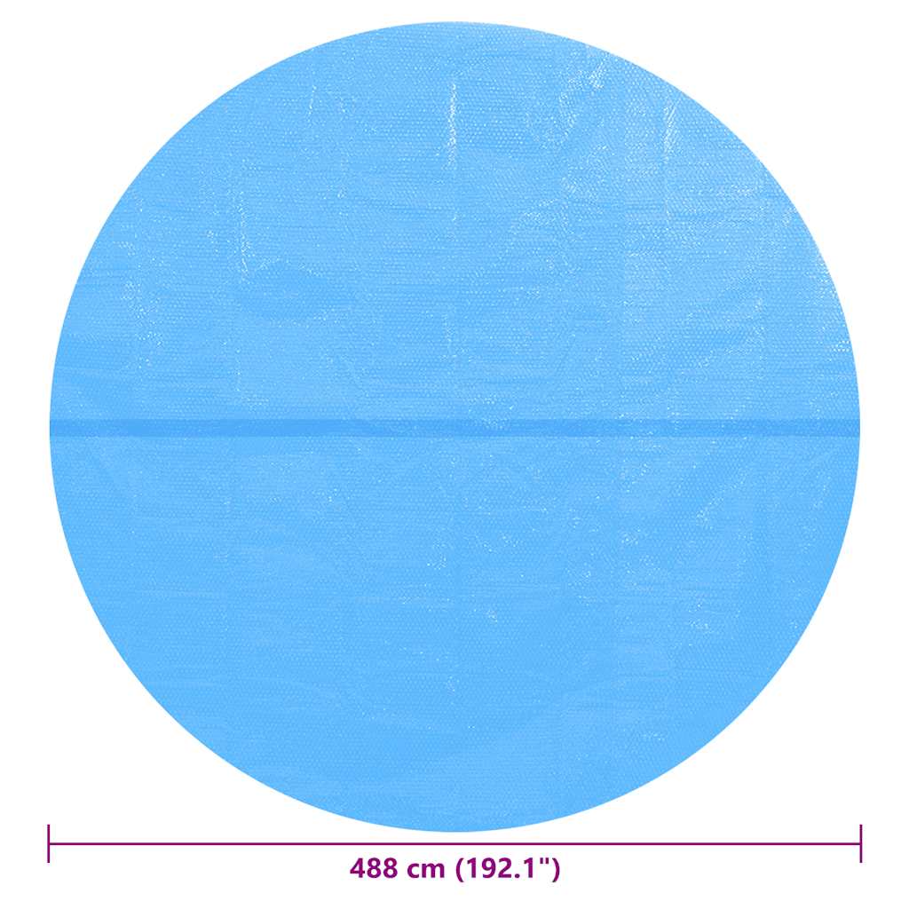 Cubierta redonda de PE de piscina, azul, 488 cm