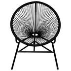 Silla redonda de jardín ratán sintético negro