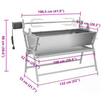 Asador barbacoa de hierro y acero inoxidable