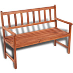 Banco de jardín madera maciza de acacia 120 cm