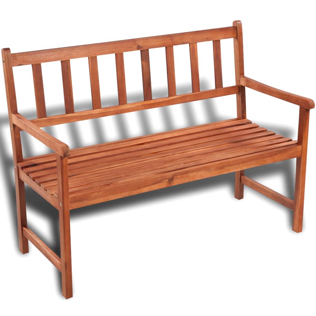 Banco de jardín madera maciza de acacia 120 cm