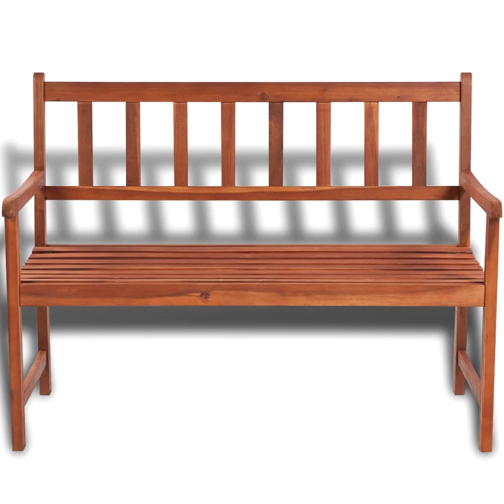 Banco de jardín madera maciza de acacia 120 cm