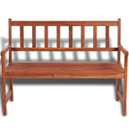 Banco de jardín madera maciza de acacia 120 cm