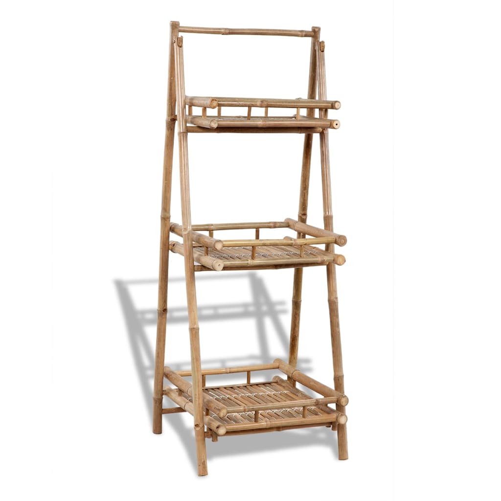 Estante plegable de 3 niveles para plantas bambú