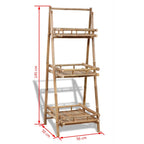 Estante plegable de 3 niveles para plantas bambú