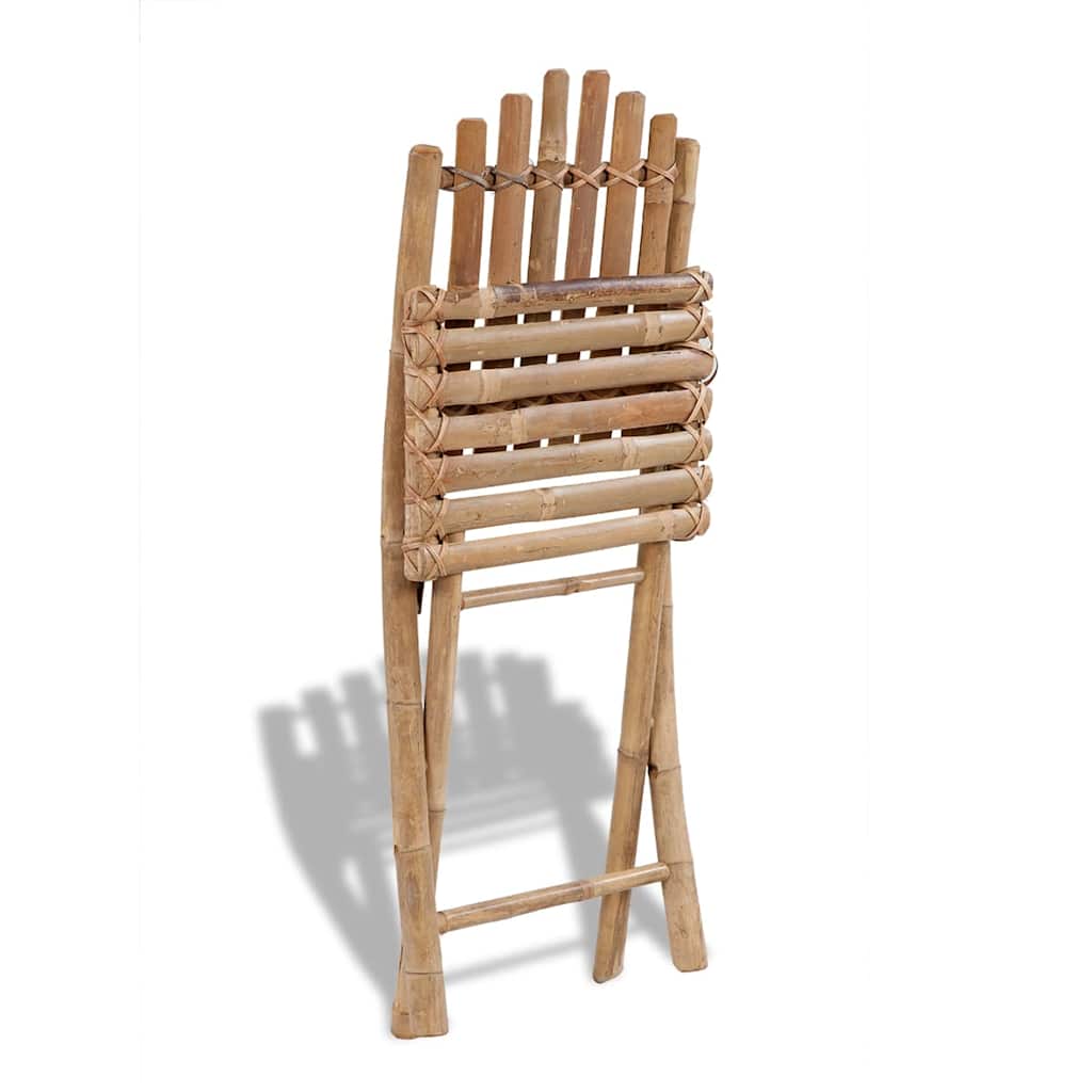 Juego de comedor de jardín plegable 5 piezas de bambú
