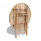 Juego de comedor de jardín plegable 5 piezas de bambú