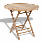 Juego de comedor de jardín plegable 5 piezas de bambú