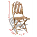 Juego de comedor de jardín plegable 5 piezas de bambú