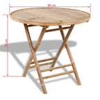 Juego de comedor de jardín plegable 5 piezas de bambú