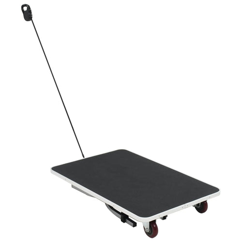 Portable pet grooming table with wheels