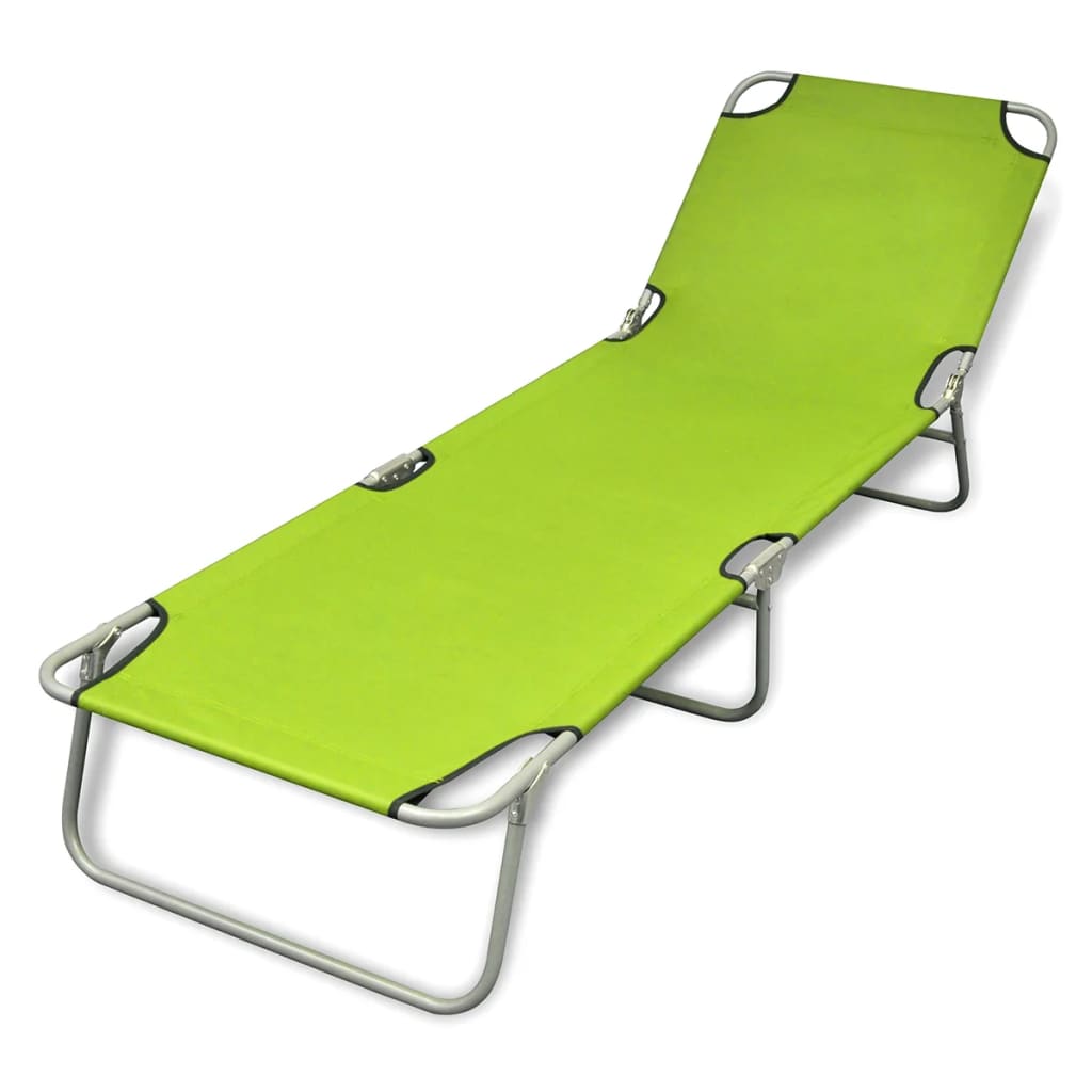 Tumbona plegable de acero con cojín de cabeza acero azul