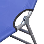 Tumbona plegable de acero con cojín de cabeza acero azul