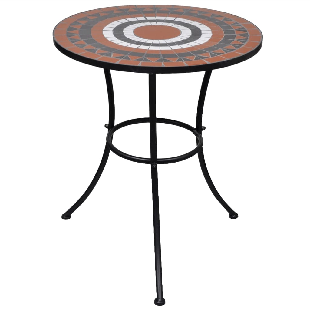 Brown ceramic mosaic bistro table 60 cm