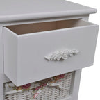Armario con un cajón y dos cestas madera paulownia blanco