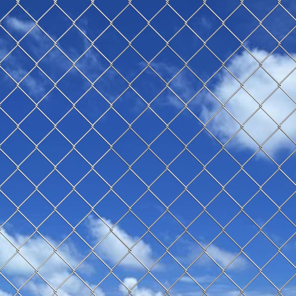 Valla de tela metálica acero galvanizado plateado 25x1 m