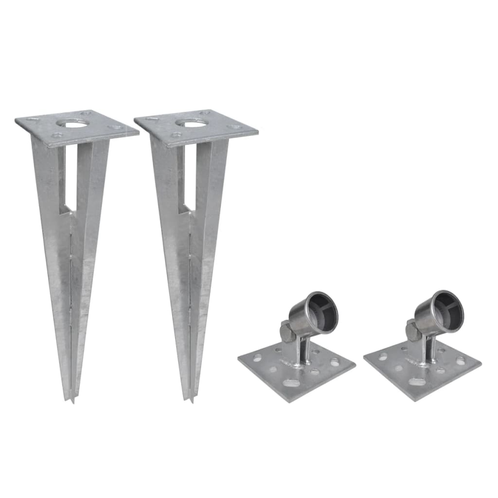 Valla metálica con estacas postes acero galvanizado 15x0,8 m
