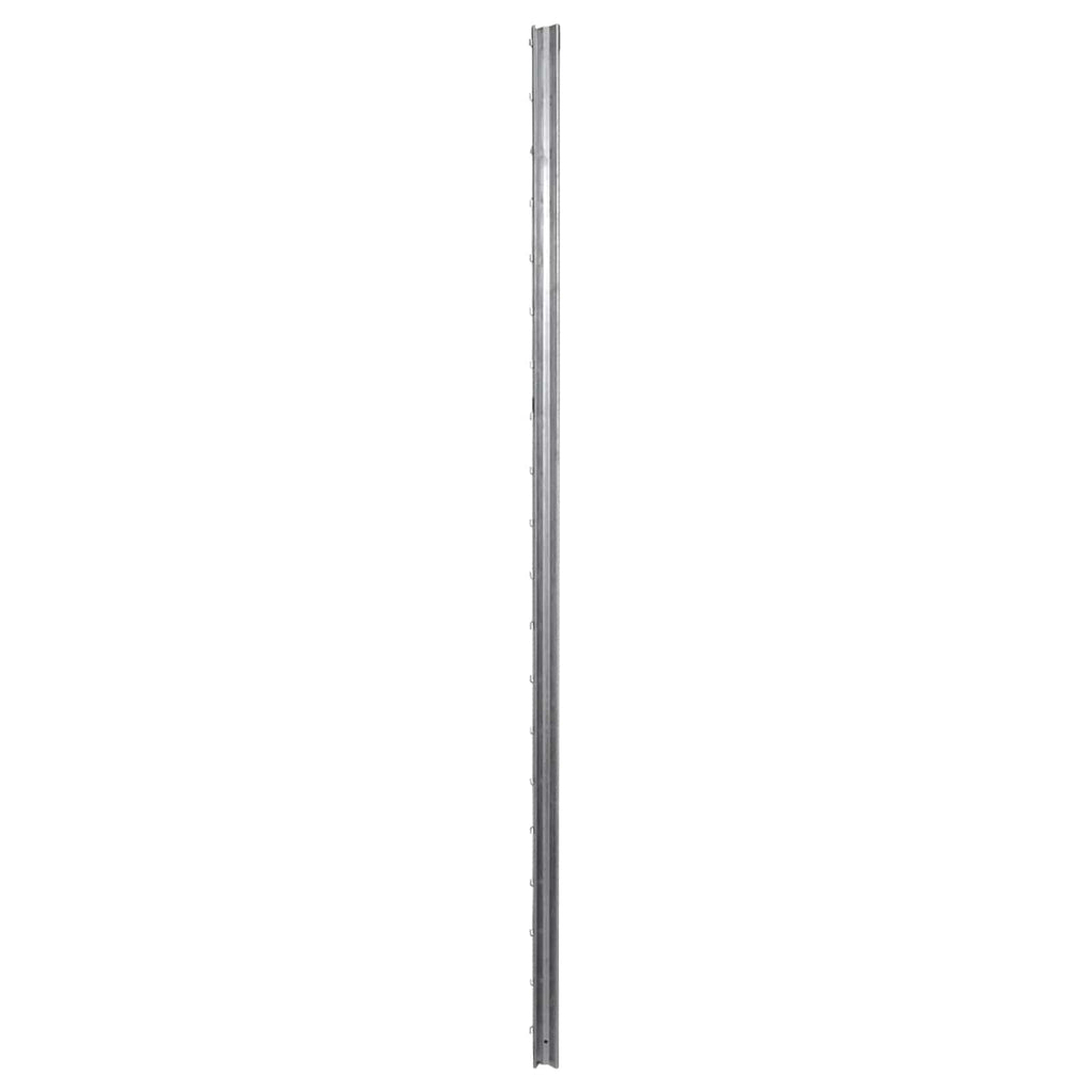 Poste de Valla 10 pcs Plateado 200 cm Acero