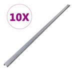 Poste de Valla 10 pcs Plateado 200 cm Acero