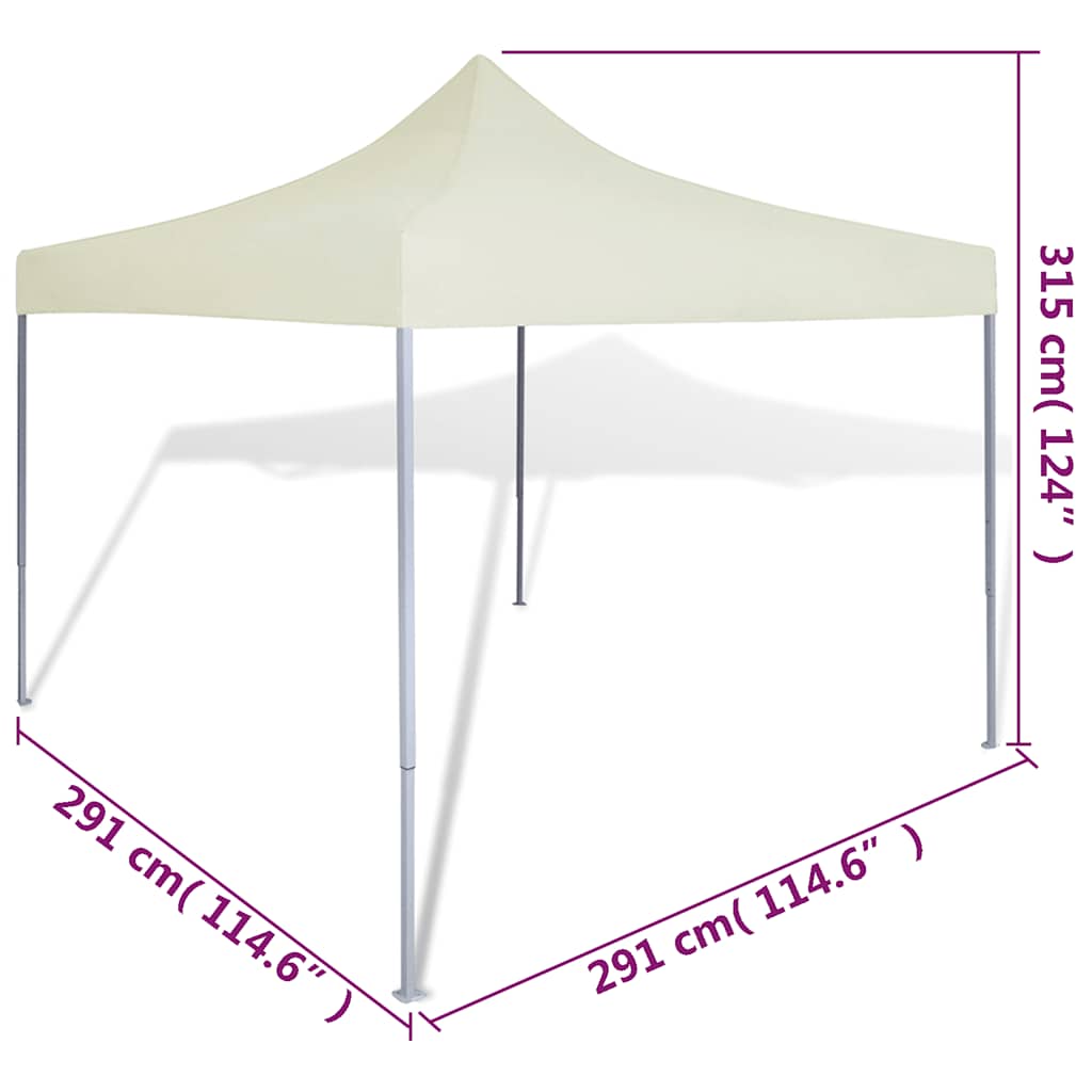 Cenador plegable color crema 3x3 m