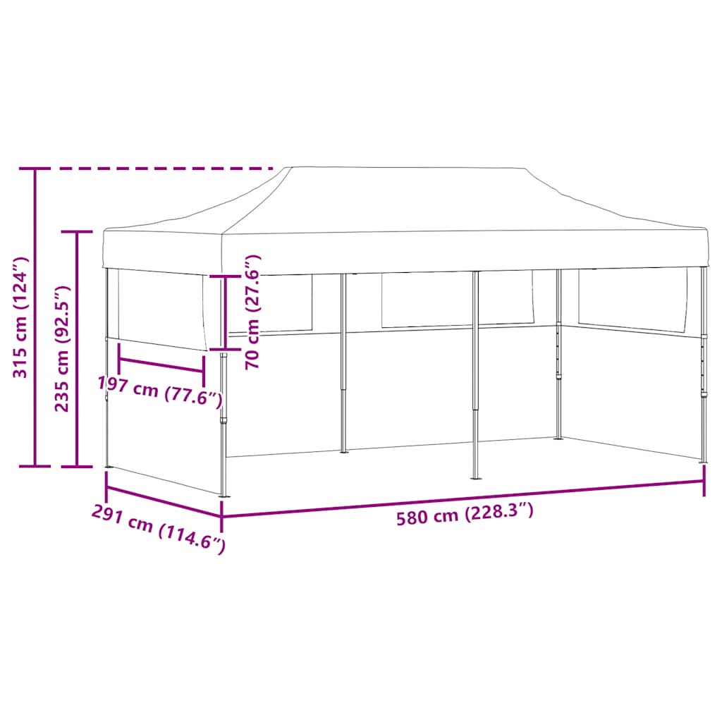 Carpa plegable pop-up azul 3x6 m