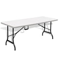 Mesa de jardín plegable HDPE blanca 180x75x74 cm
