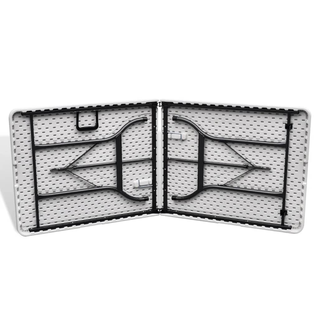 Mesa de jardín plegable HDPE blanca 180x75x74 cm