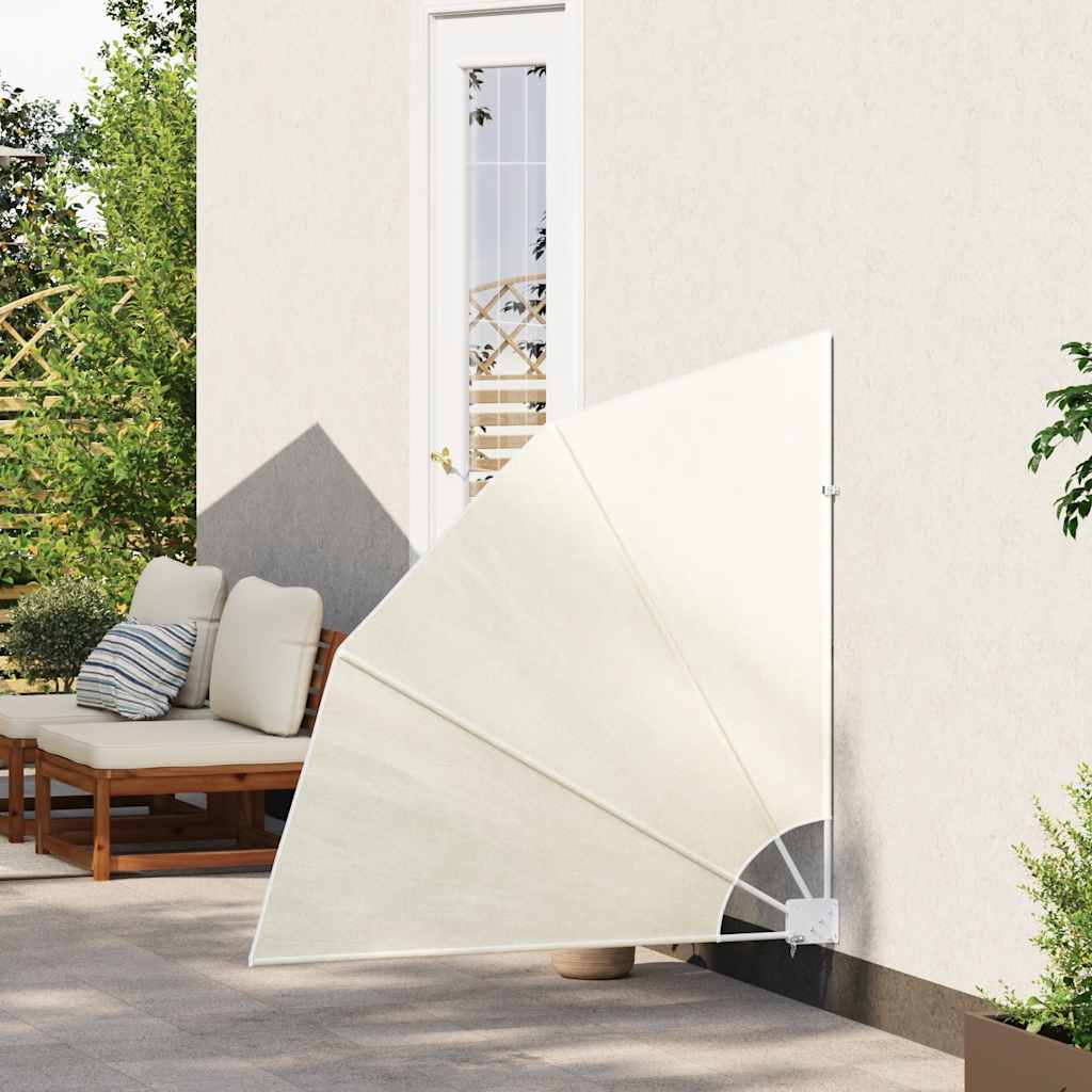 Toldo lateral plegable de balcón color crema 140x140 cm