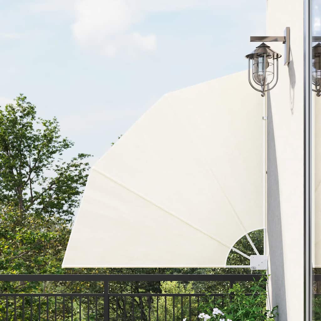 Toldo lateral plegable de balcón color crema 140x140 cm