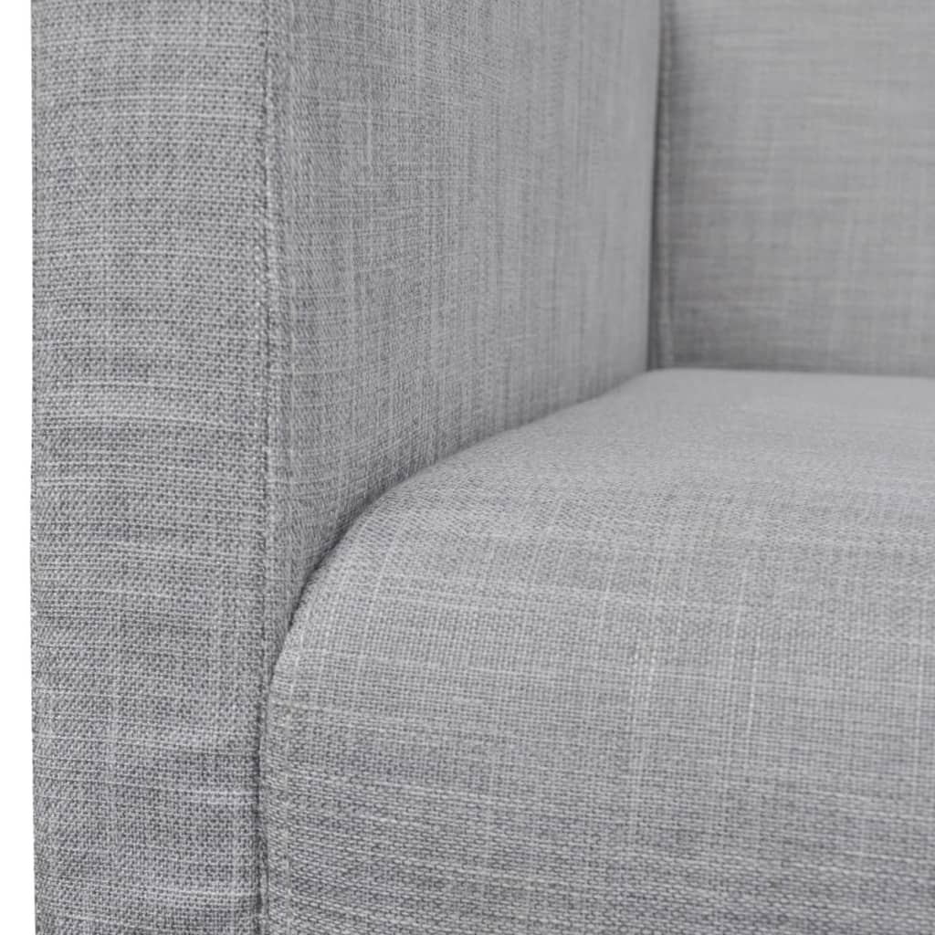 Banco con cojín acolchado madera de caucho tela gris claro