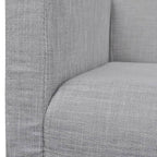 Banco con cojín acolchado madera de caucho tela gris claro